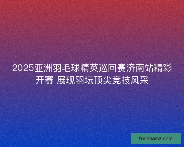 2025亚洲羽毛球精英巡回赛济南站精彩开赛 展现羽坛顶尖竞技风采